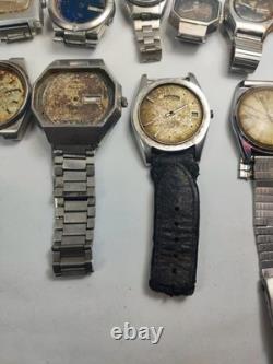 Lot of 12 Automatic Watches for Parts/Repair 6 Seiko Women's + Mixed Brands