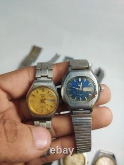 Lot of 12 Automatic Watches for Parts/Repair 6 Seiko Women's + Mixed Brands