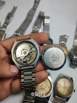 Lot of 12 Automatic Watches for Parts/Repair 6 Seiko Women's + Mixed Brands