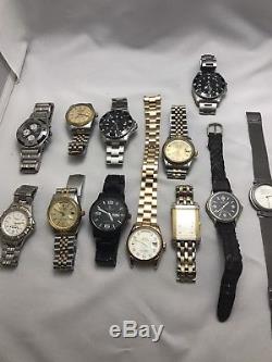 Lot of 12 Gentlemen's Watches Some Working & Some for Repair or Parts