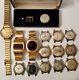 Lot of 15 vintage mens wrist watches for parts / repair watch