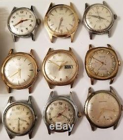 Lot of 15 vintage mens wrist watches for parts / repair watch