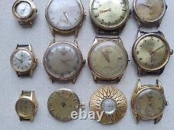 Lot of 16 watches vintage, Restoration or spare parts