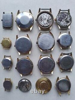 Lot of 16 watches vintage, Restoration or spare parts