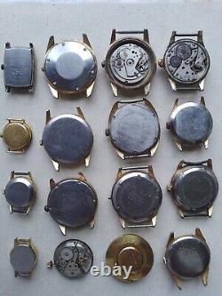 Lot of 16 watches vintage, Restoration or spare parts