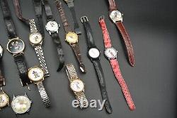 Lot of 19 Vintage Mickey Mouse And Disney Watches-Walt Disney For Parts/Repair