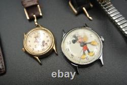 Lot of 19 Vintage Mickey Mouse And Disney Watches-Walt Disney For Parts/Repair