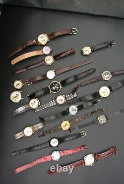 Lot of 19 Vintage Mickey Mouse And Disney Watches-Walt Disney For Parts/Repair