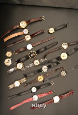 Lot of 19 Vintage Mickey Mouse And Disney Watches-Walt Disney For Parts/Repair
