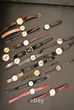 Lot of 19 Vintage Mickey Mouse And Disney Watches-Walt Disney For Parts/Repair