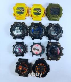 Lot of 20 Rugged Tactical Watches, 11 Working, Analog-Digital For Parts/Repair