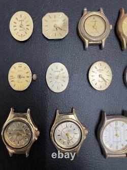 Lot of 24 Old Watches Dials Various Brands. Untested. For Parts Repair CL48