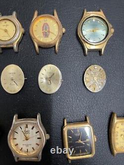 Lot of 24 Old Watches Dials Various Brands. Untested. For Parts Repair CL48