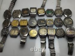 Lot of 24 Seiko, Orient, Richo Omex mix Automatic Vintage Mens Watches For Parts