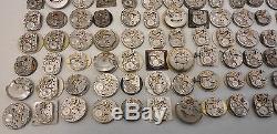 Lot of 350 movements of USSR women's watches for parts or steampunk art design