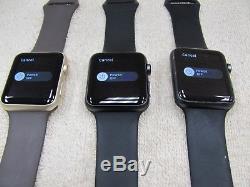 Lot of 4 Apple Watch Series 1 42mm ICLOUD ON Aluminum Case Sport Smartwatch