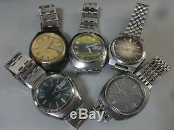 Lot of 5 Electronic watches for parts Citizen COSMOTRON in 1970's