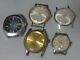 Lot of 5 Japan mechanical watches for parts Seiko Ricoh, Orient in 1940-70's