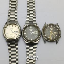 Lot of 5 Seiko Automatic Vintage Men's Watches For Parts or Repair