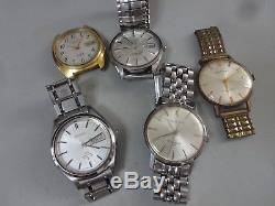 Lot of 5 Vintage SEIKO, CITIZEN mechanical watches for parts, for repair 1