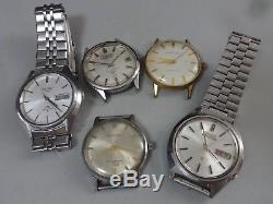 Lot of 5 Vintage SEIKO, CITIZEN mechanical watches for parts, for repair 2