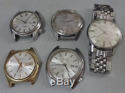 Lot of 5 Vintage SEIKO, CITIZEN mechanical watches for parts, for repair 3