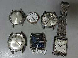 Lot of 6 1940-1970's wrist watch Seiko, Citizen, Hamilton-Ricoh etc. For parts