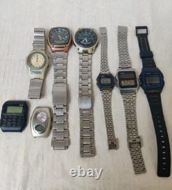Lot of 8 Casio Watches 1 Solar Working, 3 Digit On, 4 Dead For Parts/Repair
