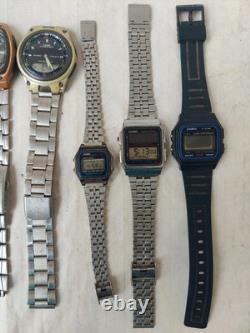Lot of 8 Casio Watches 1 Solar Working, 3 Digit On, 4 Dead For Parts/Repair