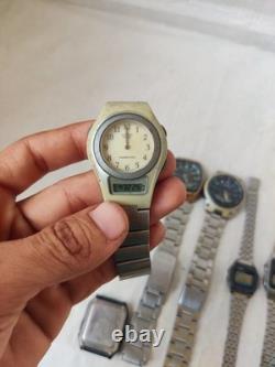 Lot of 8 Casio Watches 1 Solar Working, 3 Digit On, 4 Dead For Parts/Repair