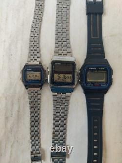 Lot of 8 Casio Watches 1 Solar Working, 3 Digit On, 4 Dead For Parts/Repair