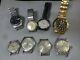Lot of 8 Japan mechanical watches for parts Seiko, Citizen, Ricoh in 1950-90's