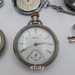 Lot of 8 Pocket Watches Various PARTS/REPAIR only