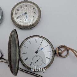 Lot of 8 Pocket Watches Various PARTS/REPAIR only