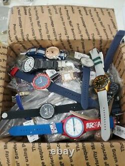 Lot of 80 Armani Exchange Sample Watches for parts or repair. (no movement)