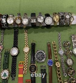 Lot of 88 Vintage Watches Novelty New Batteries Some Run Parts/Repair Look