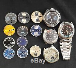 Lot of Seiko 6138 6139 Automatic Chronograph watches for restorations and parts