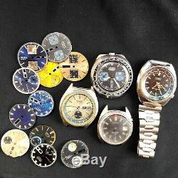 Lot of Seiko 6138 6139 Automatic Chronograph watches for restorations and parts