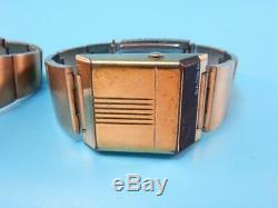 Lot of TWO vintage BULOVA COMPUTRON red LED men's watches, for parts or repair