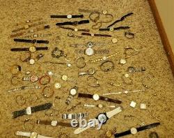 Lot of over 215 watches Vintage, Mens and Womens untested for parts/repair