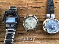 Lot of vintage mens watches Divers World Timer Seiko Wolbrook