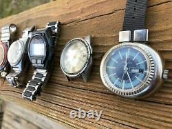 Lot of vintage mens watches Divers World Timer Seiko Wolbrook