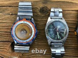 Lot of vintage mens watches Divers World Timer Seiko Wolbrook