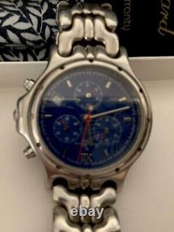 Lucien Piccard Chrono Watch For Parts or Repair Original Box Paperwork Sapphire