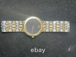 MOVADO Gold Silver 2 Tone BLACK DIAL MEN'S WATCH 6437580 Not Working