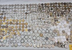 Massive Lot 770 Pieces Vintage Watches Pocket Watch Parts Many Brands 18 Pounds