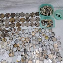 Massive Lot 770 Pieces Vintage Watches Pocket Watch Parts Many Brands 18 Pounds