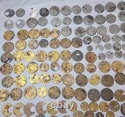 Massive Lot 770 Pieces Vintage Watches Pocket Watch Parts Many Brands 18 Pounds