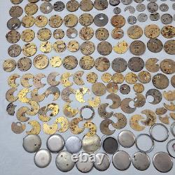 Massive Lot 770 Pieces Vintage Watches Pocket Watch Parts Many Brands 18 Pounds