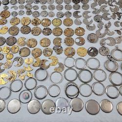 Massive Lot 770 Pieces Vintage Watches Pocket Watch Parts Many Brands 18 Pounds